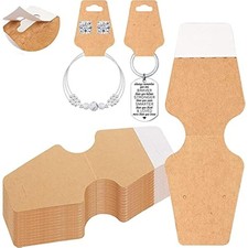 200 PCS Bracelet Display Cards with Adhesive, Necklace Keychain Holder