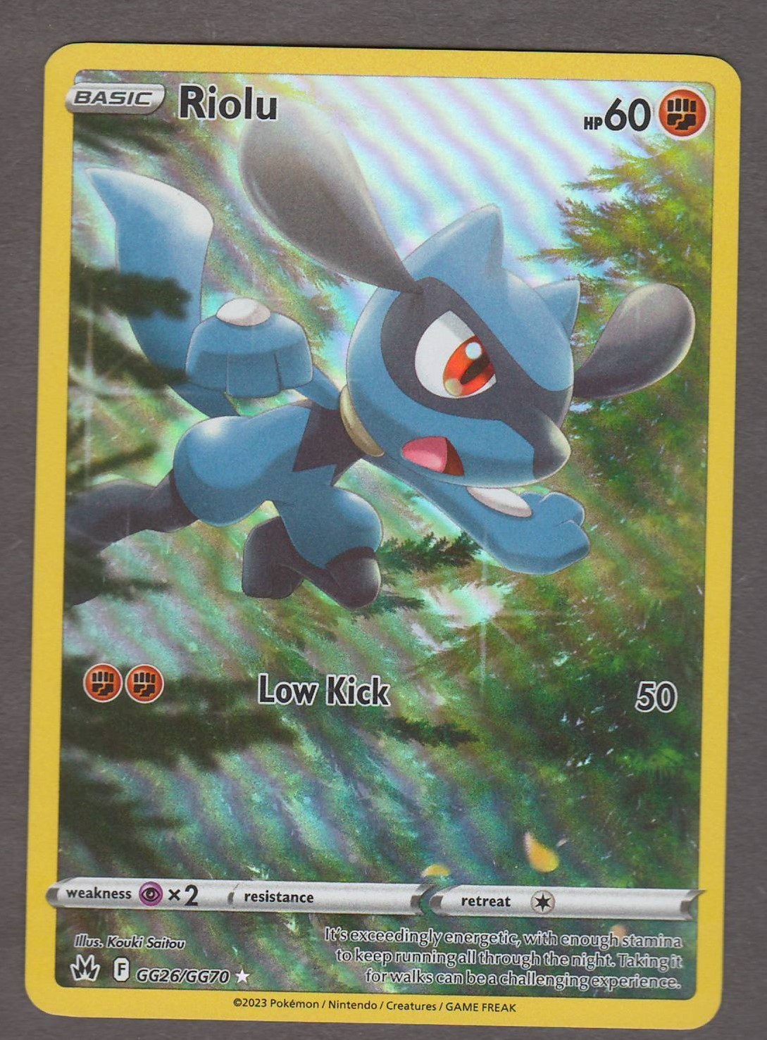 Riolu GG26/GG70 Crown Zenith Galarian Gallery Full Art Holo Pokemon Card NM