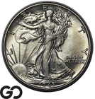 1943 Walking Liberty Half Dollar, Choice AU++/Unc