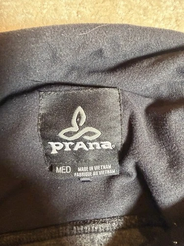 PrAna Mens Medium Gray Textured Full Zip Fleece Jacket Mock Neck Outdoor image 3