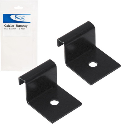 Cable Runway Wall Bracket   2-Pack | Steel, Black Powder Coat, Flush Wall Mount
