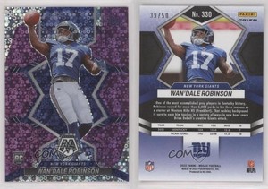2022 Mosaic Rookies No Huddle Purple Prizm /50 Wan'Dale Robinson #330 Rookie RC