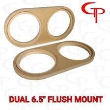 Flush Mount Dual 6.5 inch Speaker Rings MDF GP Car Audio Mounting Spacer 1 Pair