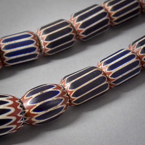 Six Layer Chevron Venetian Trade Beads 34 Inch - Picture 8 of 12