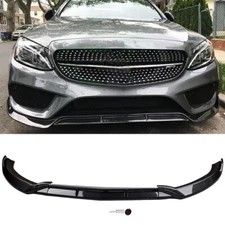 Front Bumper Lip Splitter Carbon Fiber look For Mercedes Benz W205 Sport 2015-18