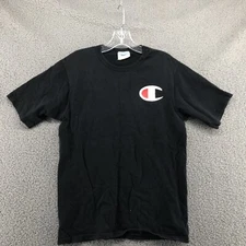 Vintage Champion Shirt Men's M Short Sleeve Crewneck Big C Logo Cotton Tee