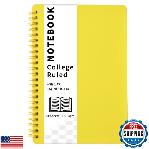 Spiral Notebook - College Ruled Notebook, 5.6'' x 8.25'', 80 Sheets / 160 Pag