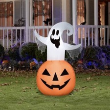 Halloween 4.5 ft Ghost in Pumpkin Airblown Inflatable Jack O' Lantern