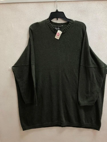 NWT Eskandar O/S 1x 2x Olive Cotton Knit Tunic Dress SALE 35" Long deal from eBay