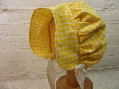 ADULT BABY SISSY BONNET blue gingham HAT COSPLAY LOLITA FANCYDRESS Victorian - Picture 19 of 40