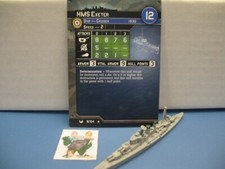 =Axis Allies War at Sea BASE SET HMS Exeter 8/64 with card=