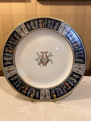 #ad #ad Black Knight Selb Bavaria Germany Dinner Plate In Black And Gold Roman Design $39.00