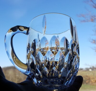 Gorham Crystal ALTHEA 4 1/2" Coffee Mugs with Vertical Cuts ~ Pair | eBay