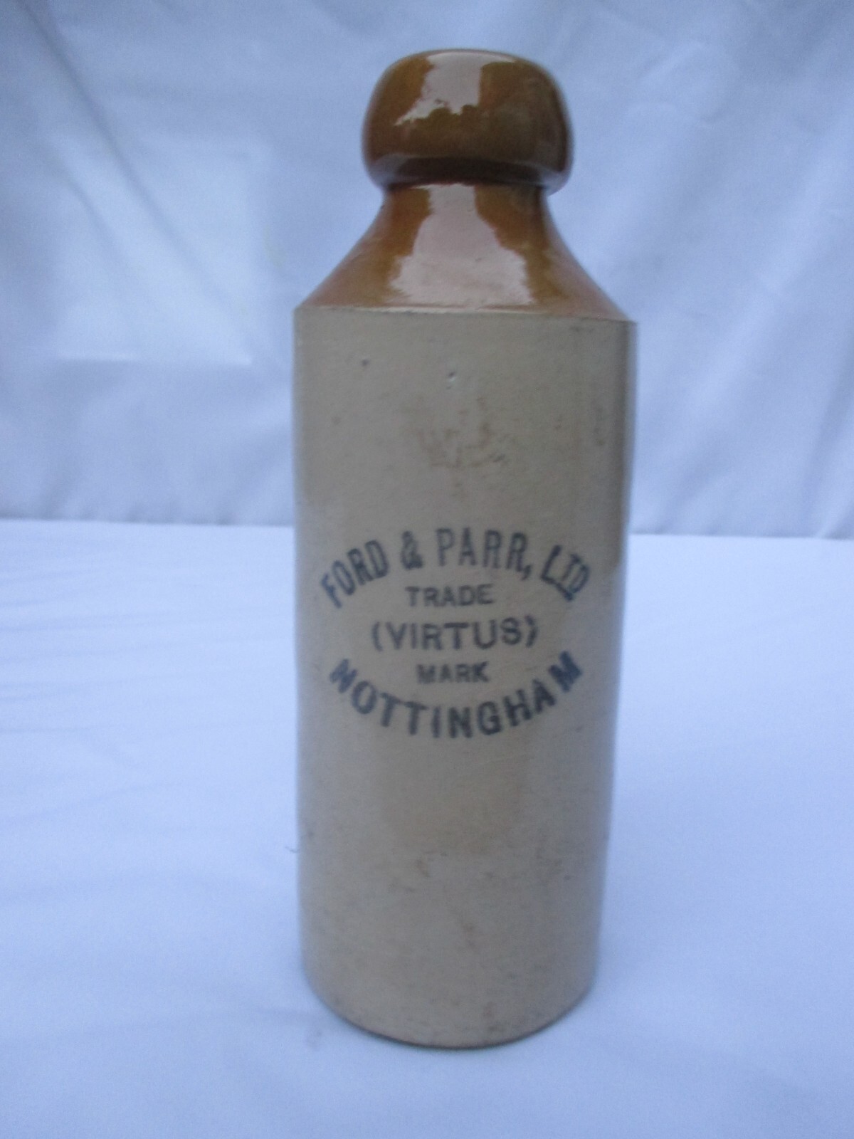 Vintage Stoneware Earthenware Ginger Beer Bottle by Ford & Parr Ltd Nottingham