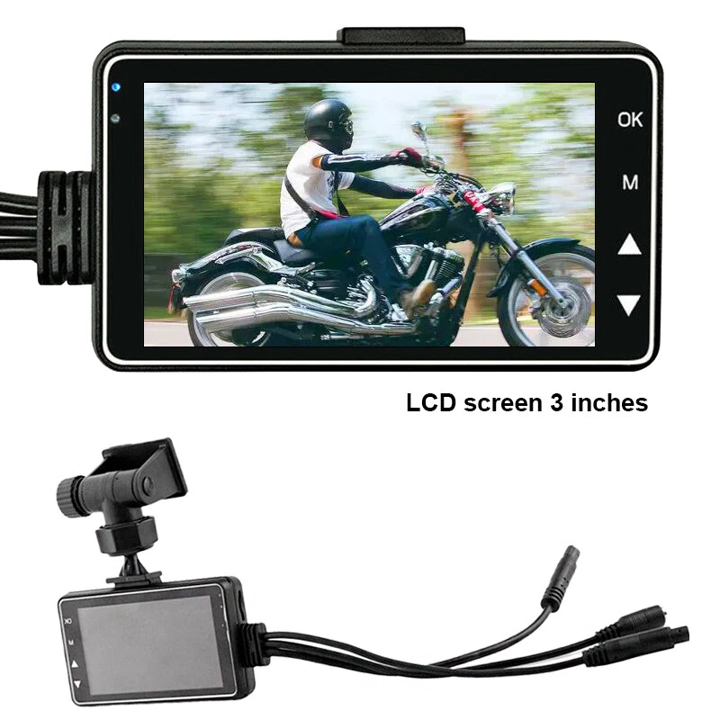 720P HD Motorcycle Bike DVR Front+Rear View Camera Dash Video Recorder G-Sensor Foto 3 de 4