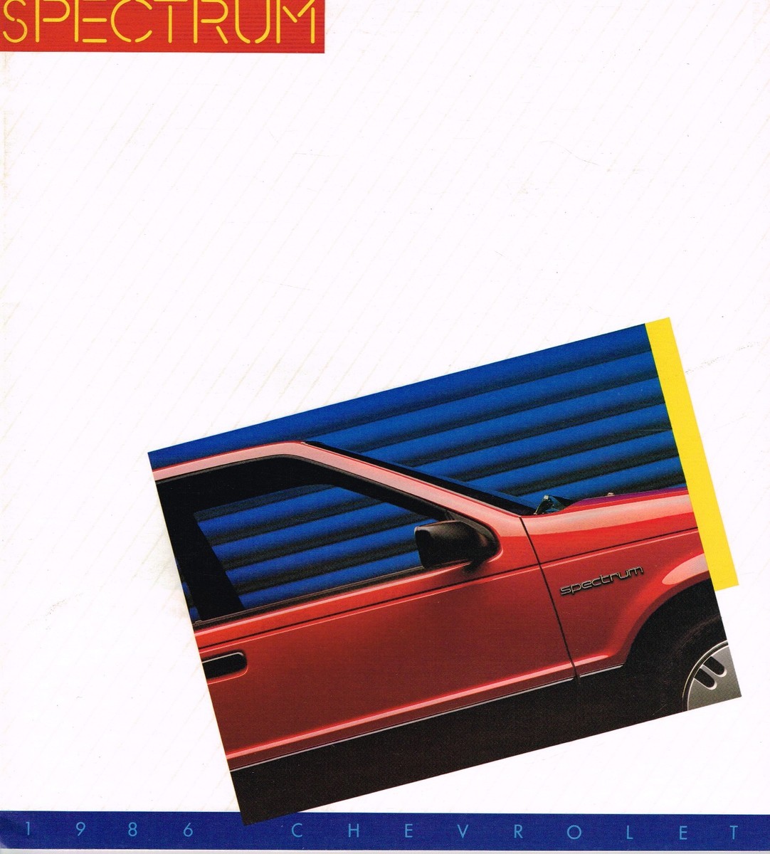 Lrg. 1986 Chevy SPECTRUM Brochure / Catalog w/ Color Chart