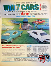 Publicidad de revista 1968 DR Pepper ganar un Dodge Charger
