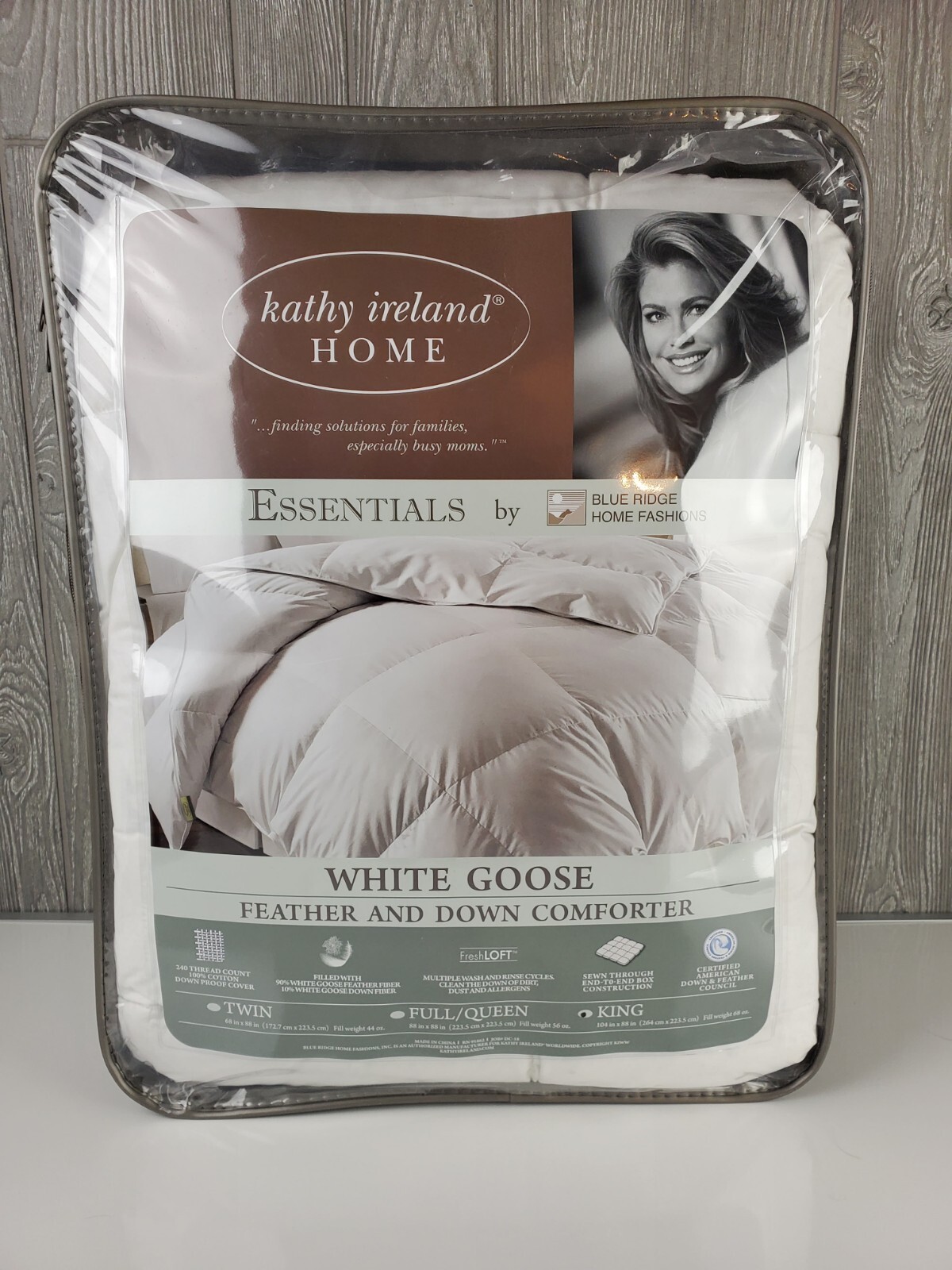 kathy ireland white goose feather and goose down king comforter