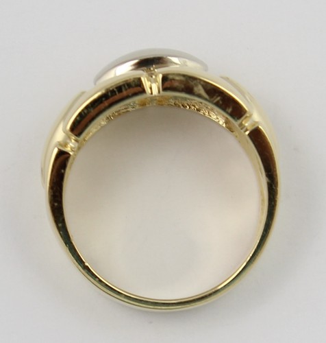 14k Two-Toned Gold Unisex Band Ring - Picture 3 of 4