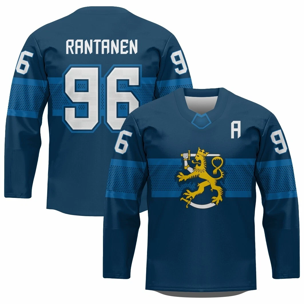 Team Finland Mikko Rantanen Hockey Jersey Dark