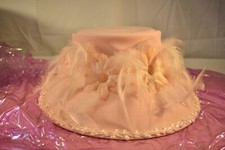 Designer Hat Church Kentucky Derby pink feathers One Of A Kind
