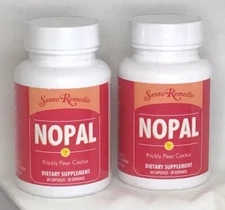 Lot of 2 Santo Remedio Nopal Prickly Pear Cactus Total 120 Capsules 700 mg 07/25