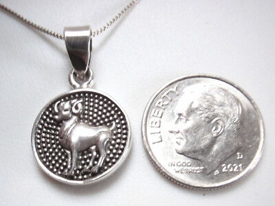 Aries Zodiac Sign Reversible 925 Sterling Silver Pendant Astrology | eBay