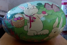 Vintage Large German Paper Mache'/Cardboard Easter Egg Candy Container