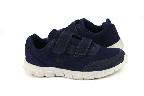 Tiroler Loden Gr.43 Herren Hablschuhe Slipper Sneaker Merino Blau i 538