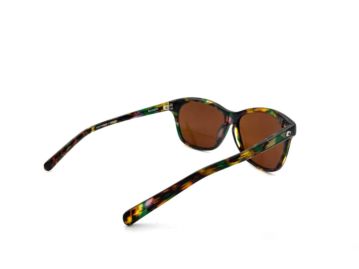Costa Sunglasses Sarasota SAR 11 Shiny Black Frames Copper Silver Mirror 580G Costa Del Mar Sarasota Sunglasses Shiny Black/Gray 580Glass  main image 4