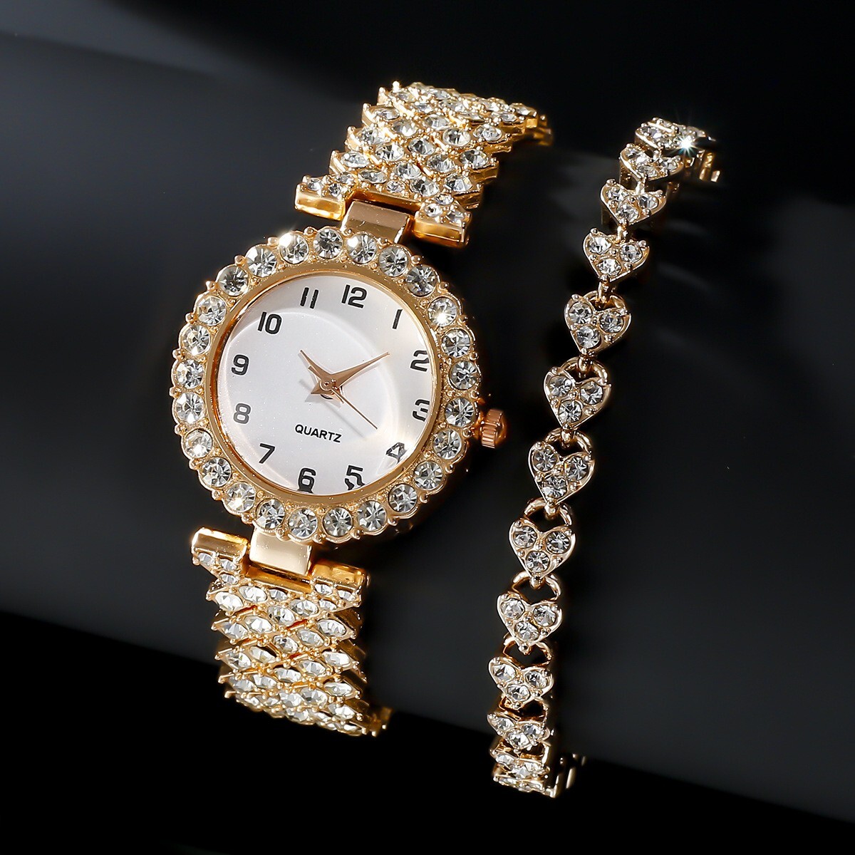 Fashion Jewelry 2pcs Luxury Fashion Women Watch