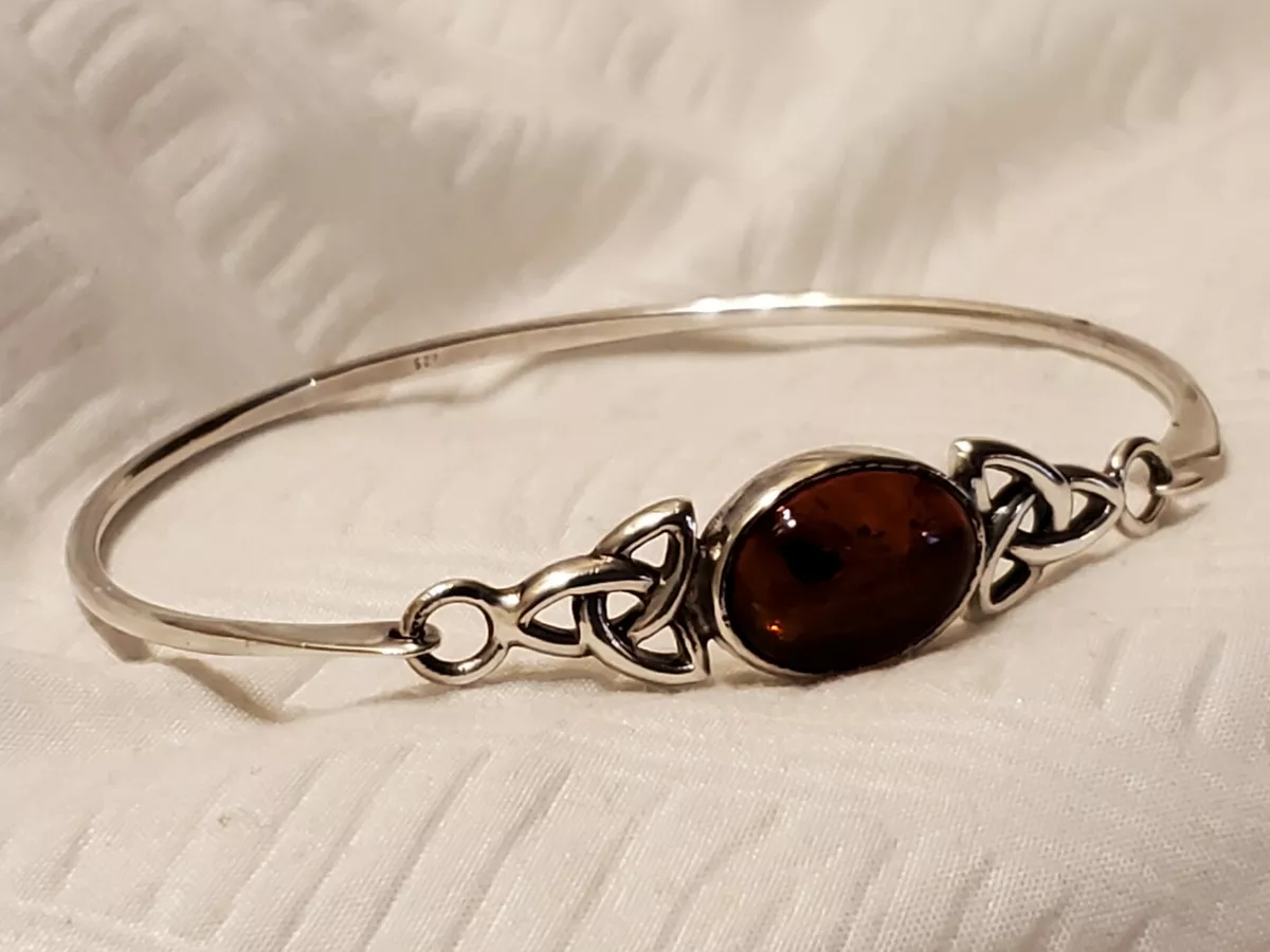 Sterling silver clearance amber bracelet