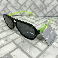 NWT West Loop Sunglasses 61904CALGRN VL FWG Black/Green Frames 100 UVA-UVB