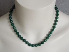 Collana Con Perle Verde-Nere Annodate Singolarmente 37,4 G/45 Cm