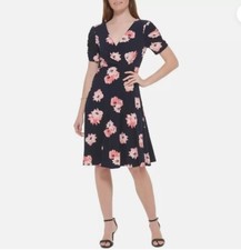 Tommy Hilfiger Womens Floral Print Fit & Flare Dress Size-10  MSRP: $119