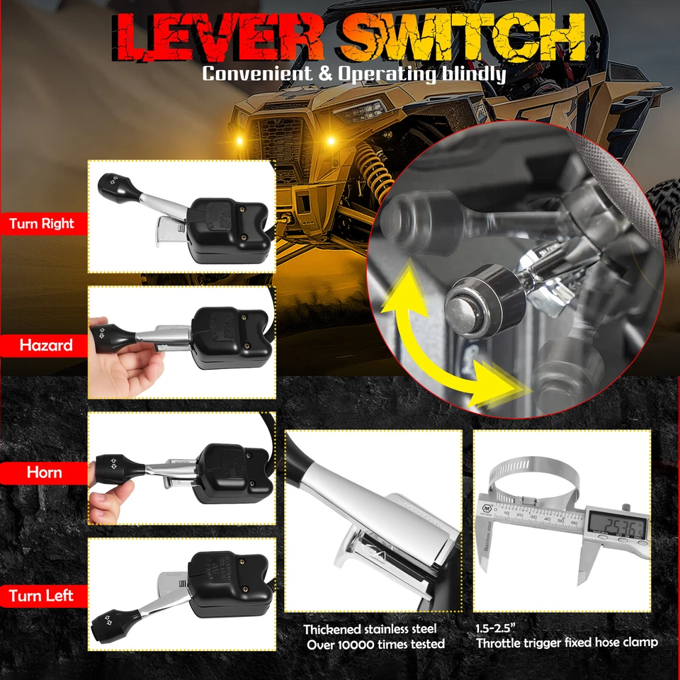 Комплект указателей поворота для вездехода Can-Am Maverick Max 1000R гудок вилка Play Street Legal - Изображение 3 из 4