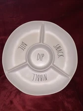 Rae Dunn Melamine Chip & Dip Serving Platter  12 3/4” Diameter