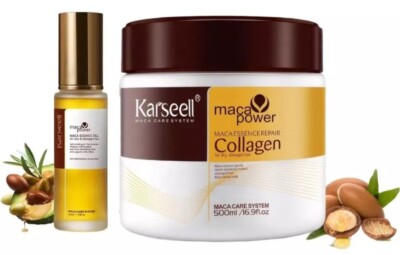 Karseell Collagen Dry Damaged Hair Repair Mask Plus Moroccan Argan Oil Treatment