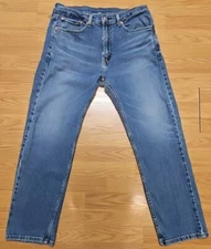 Levi's 505 Men's Blue Jeans 36x30 (29) Regular Fit Straight Leg Light Wash Denim