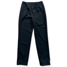 CHANEL Black Wool CC Logo Skinny Wool Pants F...