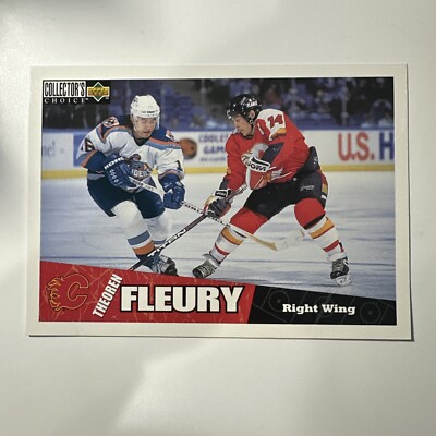 1996-97 Theoren Fleury #2 of 8 UD Collectors Choice Jumbo 5x7 Calgary Flames 2/8