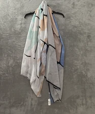 Charming Charlie Scarf Woman One Size Geometric Multicolor Polyester Lightweigh