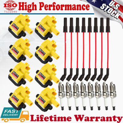 8x Ignition Coil & Spark Plugs & Wries for Chevrolet Camaro 5.7L V8 UF192 D580