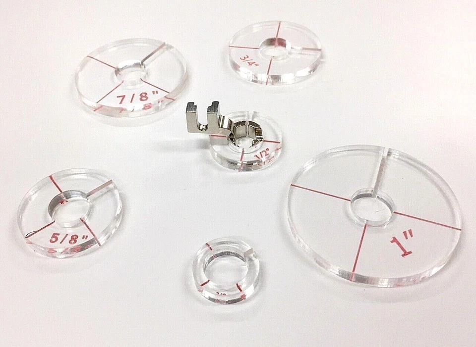Ruler Foot Universal Low (Short) Shank + Echo Ring Clip Set of 6 Sizes - Image 2 of 4