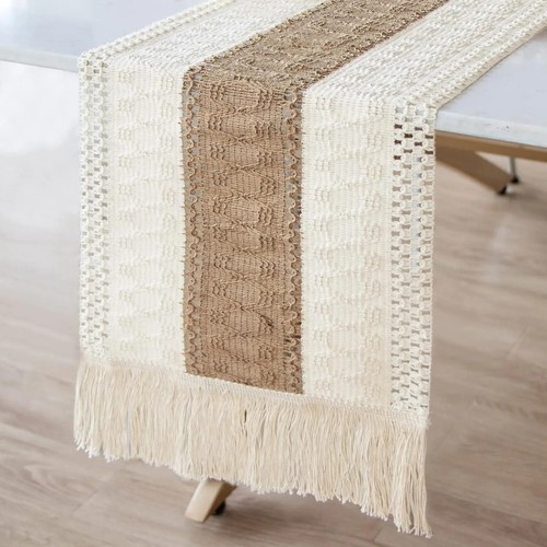 Natural Table Runner Modern Decor Cotton Crochet Lace for Tabletop Decoration - Picture 7 of 15