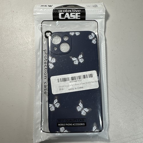 Case For iPhone 14 ShockProof Blue And White Butterfly Soft Cover - Picture 5 of 5
