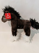 New Aurora Plush Horse Pony Black White Spirit Stuffed Animal NWT