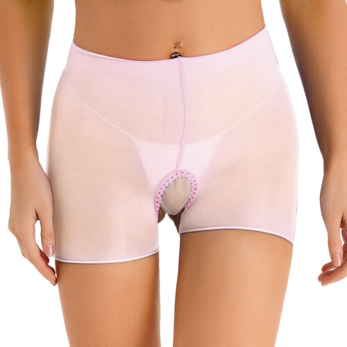 Womens Sheer Mesh Panties Crotchless Underwear Cutout Lingerie See Through Brief - Picture 60 of 116