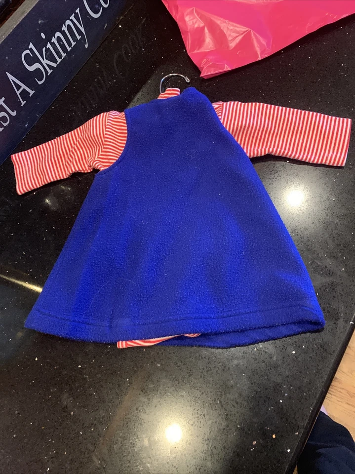 Peaches N 奶油雪人跳线红色白色糖果条纹紧身衣心形纽扣 — 第 4/4 张图片