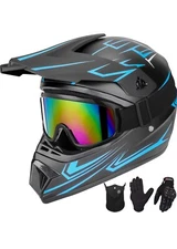 Yesmotor Motocross Helmet Youth Full Face DOT Certified 4Pcs set
